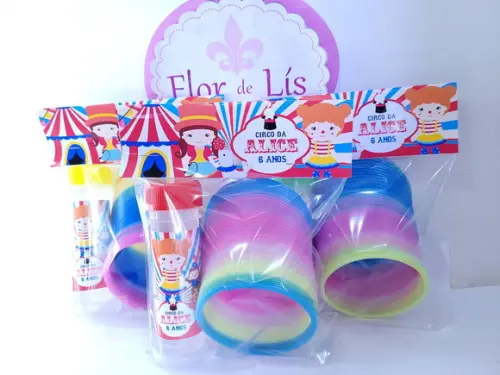 Kit Divertido Circo Menina Mola e Bolha Lembrancinha
