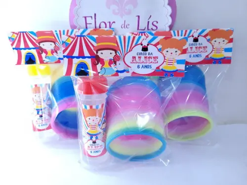 Kit Divertido Circo Menina Mola e Bolha Lembrancinha