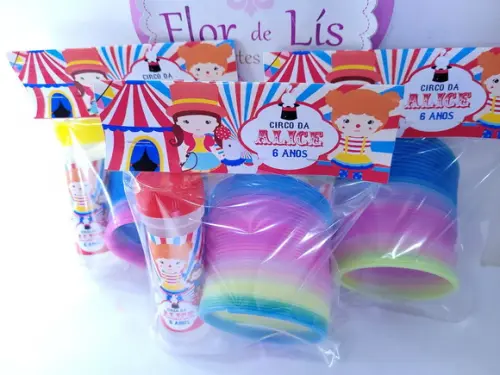 Kit Divertido Circo Menina Mola e Bolha Lembrancinha