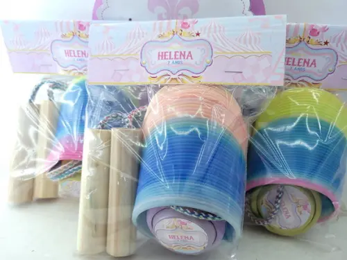 Kit Divertido Circo Rosa com Mola Corda e Ioiô