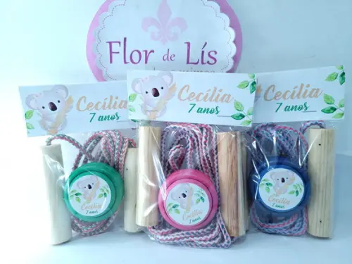 Kit Divertido Coala Lembrancinha Personalizada Corda e Ioiô
