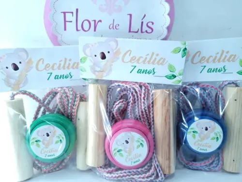 Kit Divertido Coala Lembrancinha Personalizada Corda e Ioiô