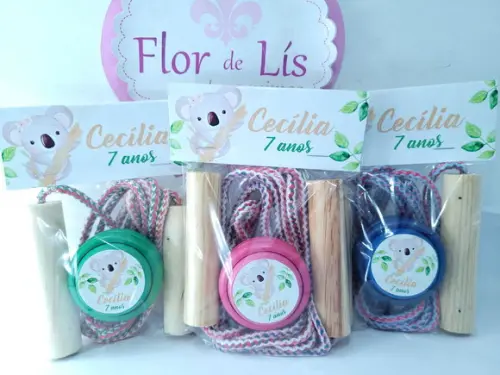 Kit Divertido Coala Lembrancinha Personalizada Corda e Ioiô