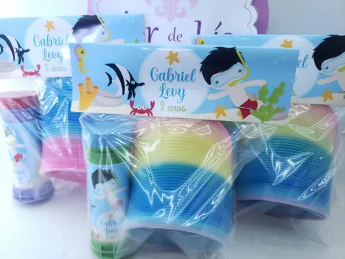 Kit Divertido com Mola e Bolha Fundo do Mar
