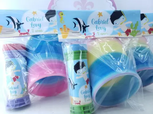 Kit Divertido com Mola e Bolha Fundo do Mar