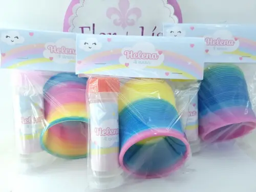 Kit Divertido Mola e Bolha Arco Íris Cores Pastéis