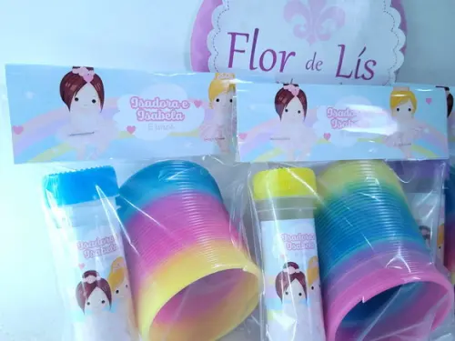 Kit Divertido Mola e Bolha Bailarina Arco Íris Lembrancinha