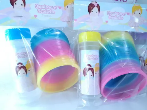 Kit Divertido Mola e Bolha Bailarina Arco Íris Lembrancinha