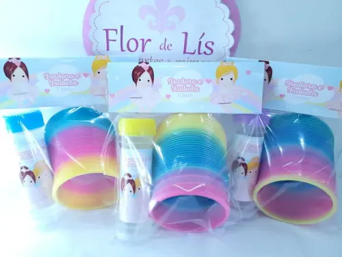 Kit Divertido Mola e Bolha Bailarina Arco Íris Lembrancinha