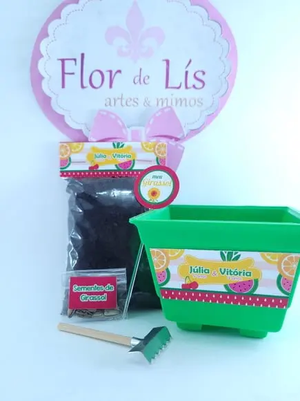 Kit Ecológ Plantação Festa Quitandinha Lembrancinha Frutaria