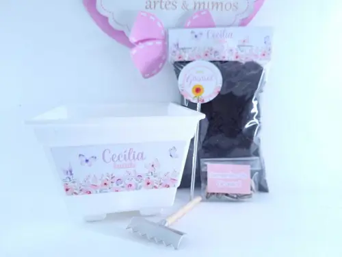 Kit Ecológico Flores Aquarela Jardim das Borboletas