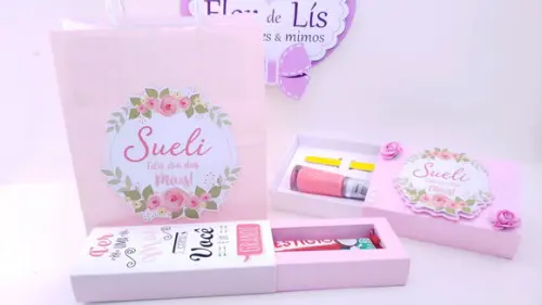 Kit Esmalte Lixa de Unhas e Prestígio Dia das Mães Sacola