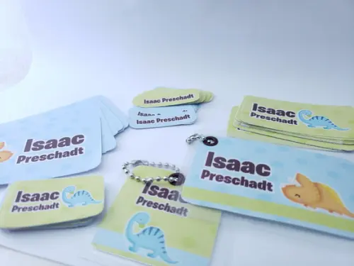 Kit Etiqueta Escolar Dinossauro Chaveiro Mochila e Lancheira