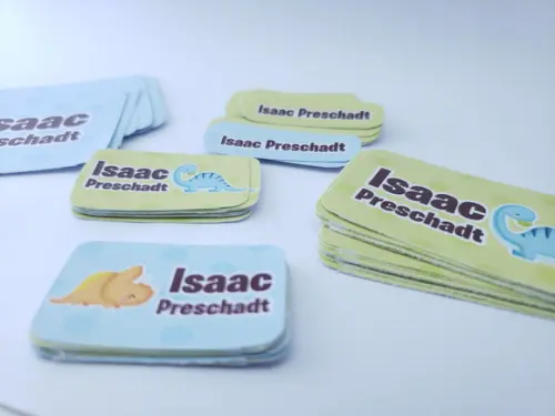 Kit Etiqueta Escolar Dinossauro Chaveiro Mochila e Lancheira
