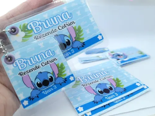 Kit Etiqueta Escolar Menina Chaveiro Mochila e Lancheira