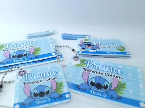 Kit Etiqueta Escolar Menina Chaveiro Mochila e Lancheira