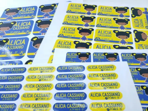 Kit Etiqueta Escolar Menina com Chaveiro Mochila e Lancheira