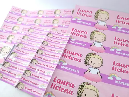Kit Etiqueta Escolar Menininha Loira Volta às Aulas