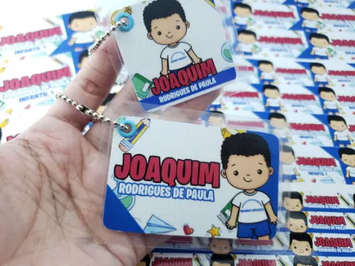 Kit Etiqueta Escolar Menino Chaveiro Mochila e Lancheira