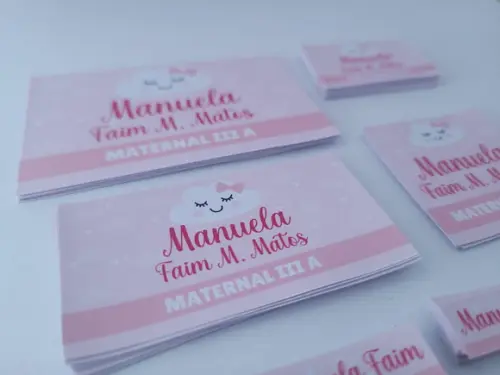 Kit Etiqueta Escolar Rosa Nuvem Menina
