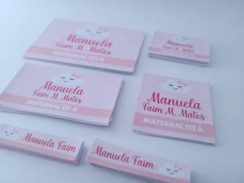 Kit Etiqueta Escolar Rosa Nuvem Menina
