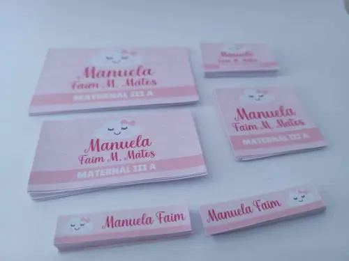 Kit Etiqueta Escolar Rosa Nuvem Menina