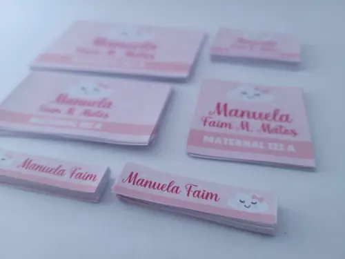 Kit Etiqueta Escolar Rosa Nuvem Menina