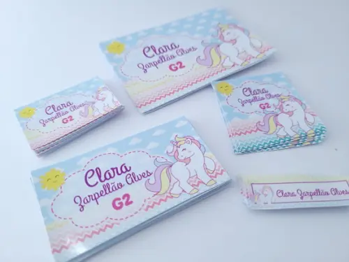 Kit Etiqueta Escolar Unicórnio Menina