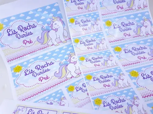 Kit Etiqueta Escolar Unicórnio