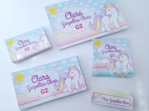 Kit Etiqueta Escolar Unicórnio Menina