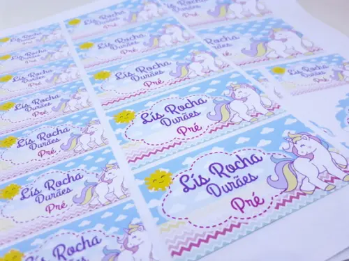 Kit Etiqueta Escolar Unicórnio