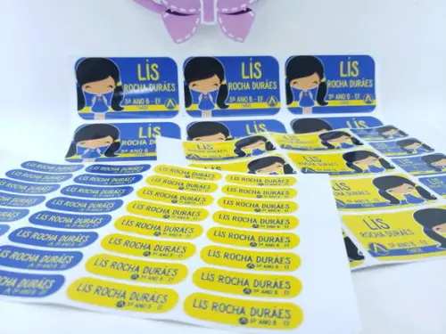 Kit Etiquetas Adesivas Escolares Cute Logo Escola