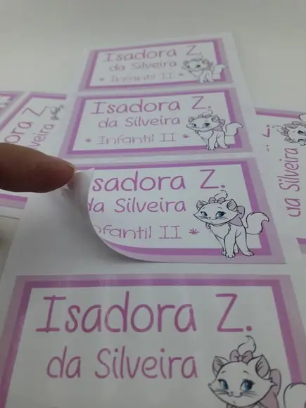 Kit Etiquetas Escolares Gatinha Marie