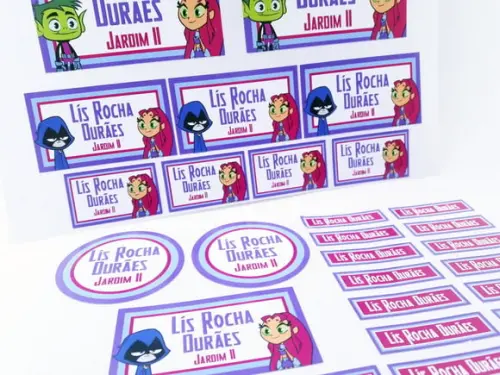Kit Etiquetas Escolares Jovens Titãs
