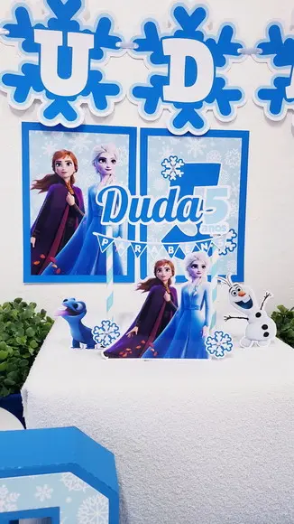Kit Festa em Casa Frozen 2 Topo e Bandeirola