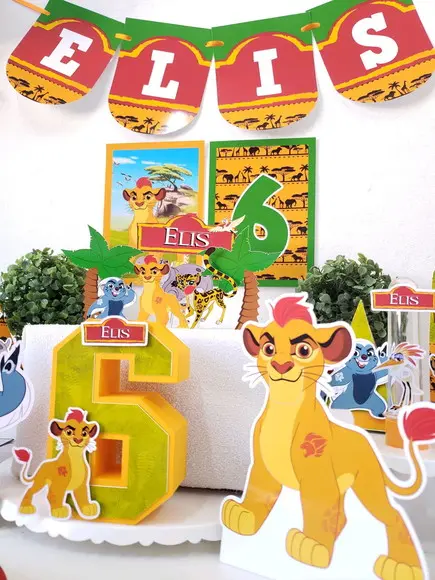Kit Festa em Casa Guarda do Leão Personalizados Rei Leão