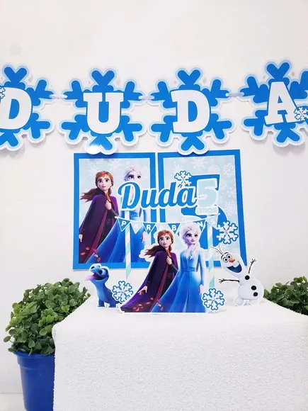 Kit Festa em Casa Frozen 2 Topo e Bandeirola