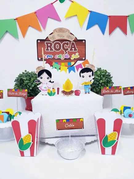 Kit Festa Junina em Casa Arraiá Personalizado Pescaria