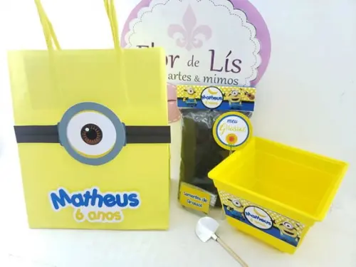 Kit Jardim Plantação Sacola Minions