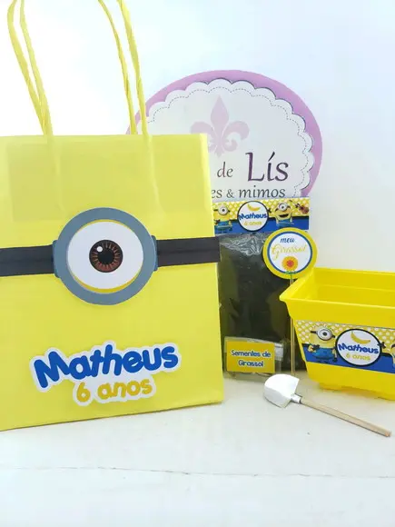 Kit Jardim Plantação Sacola Minions
