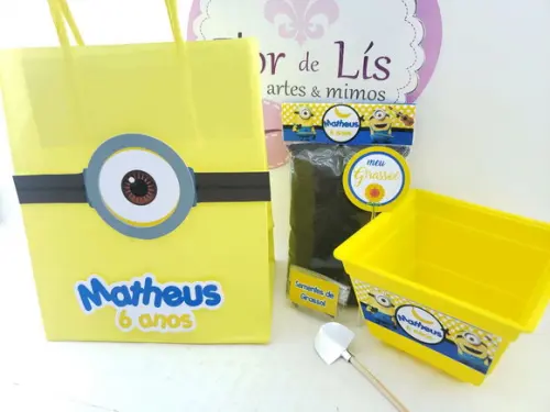 Kit Jardim Plantação Sacola Minions