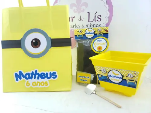 Kit Jardim Plantação Sacola Minions