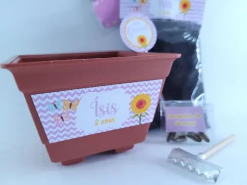 Kit Jardinagem Borboleta Meu Girassol Lembrancinha
