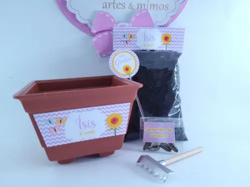 Kit Jardinagem Borboleta Meu Girassol Lembrancinha
