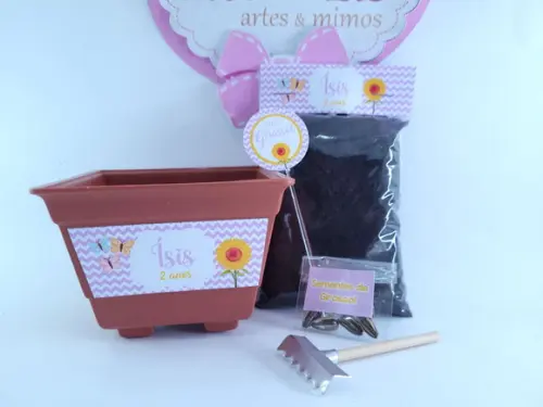 Kit Jardinagem Borboleta Meu Girassol Lembrancinha