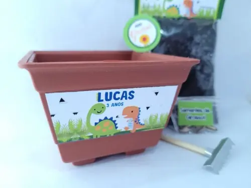 Kit Jardinagem Dinossauros Baby Lembrancinha Ecológica