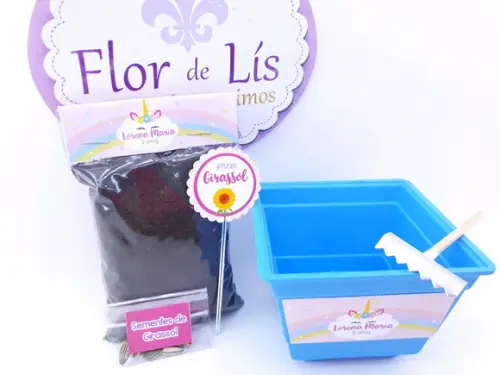 Kit Jardinagem Ecológico Unicórnio Azul