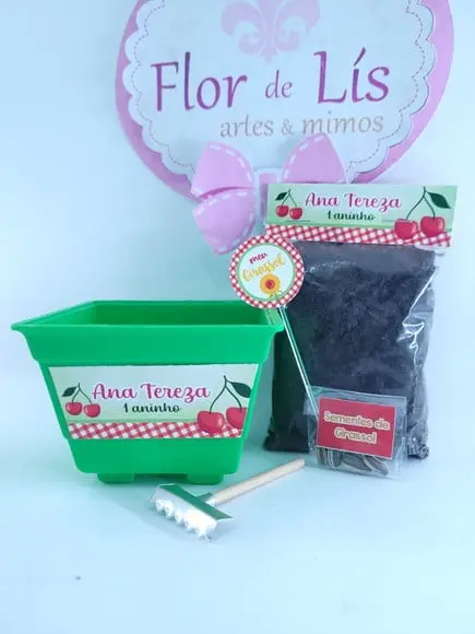 Kit Jardinagem Festa Cereja Lembrancinha Ecológica Cerejinha
