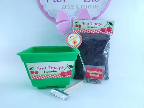 Kit Jardinagem Festa Cereja Lembrancinha Ecológica Cerejinha