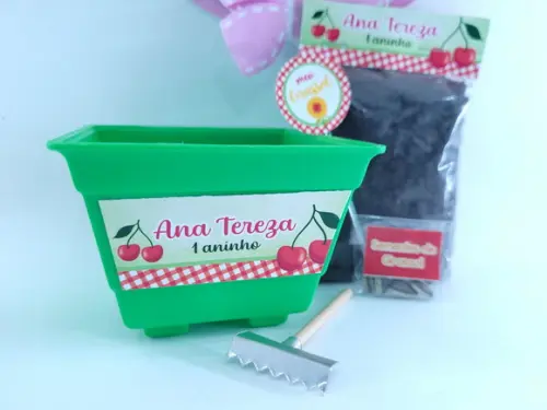 Kit Jardinagem Festa Cereja Lembrancinha Ecológica Cerejinha